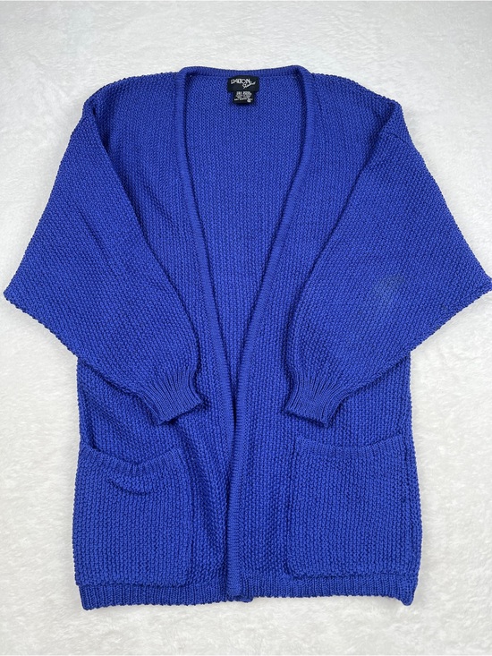 Dalton Sweaters - Vintage Dalton Studio Wool Cardigan Sweater XS Royal Blue Italy Oversized